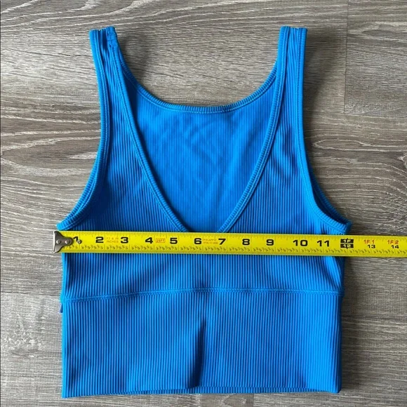 Lululemon Power Pivot Tank Ribbed Crop Top Reversible Poolside Blue - Picture 4 of 6